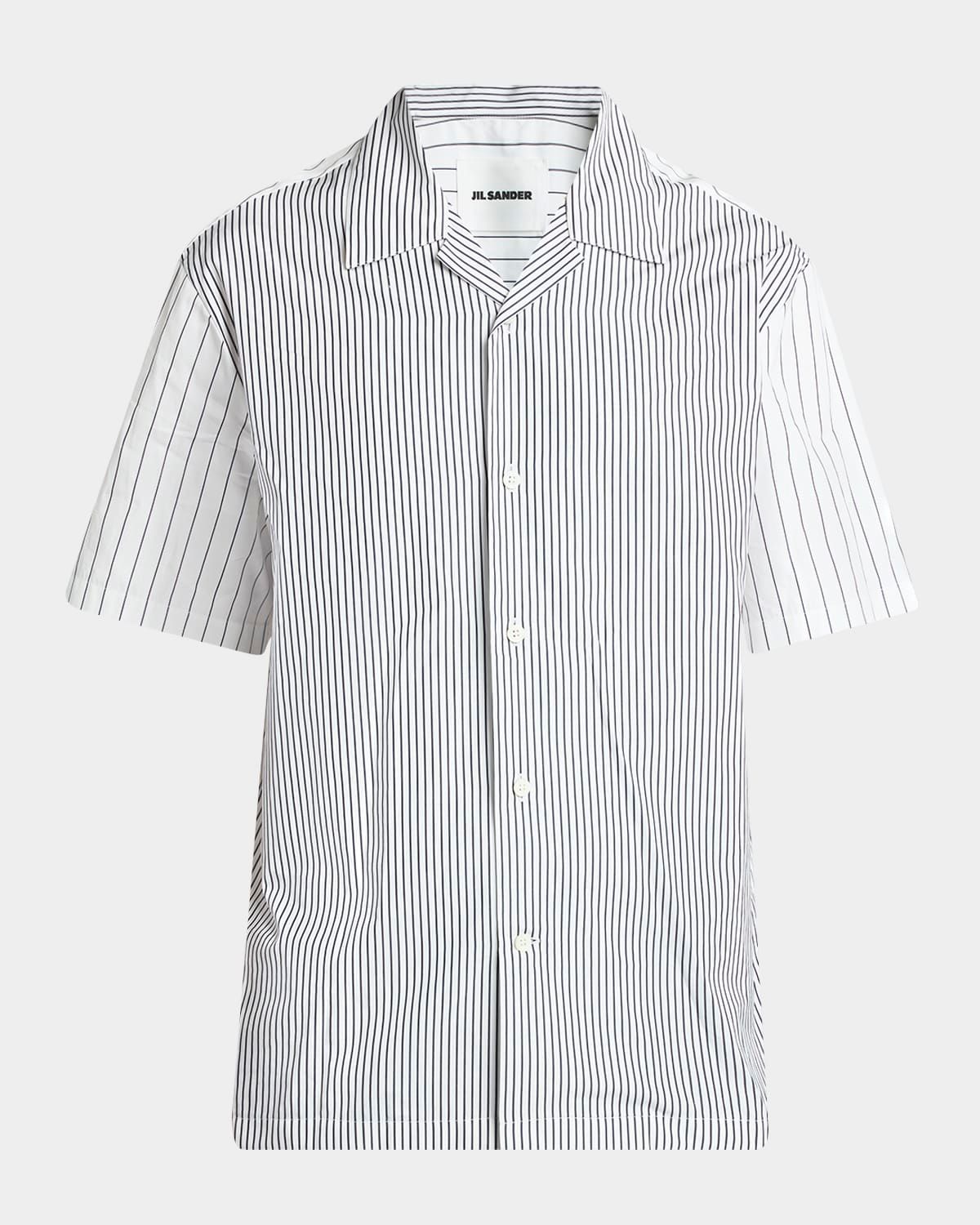 Men & apos;s Cotton Mixed Stripe Short-Sleeve Shirt