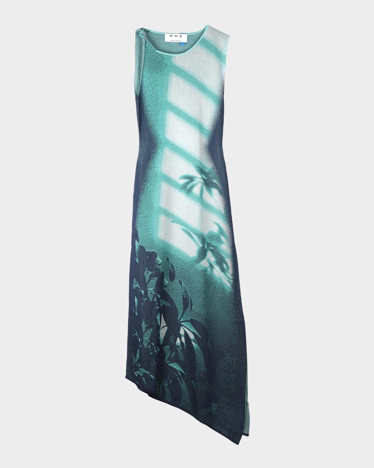 Cedar Window Print Asymmetric Maxi Dress