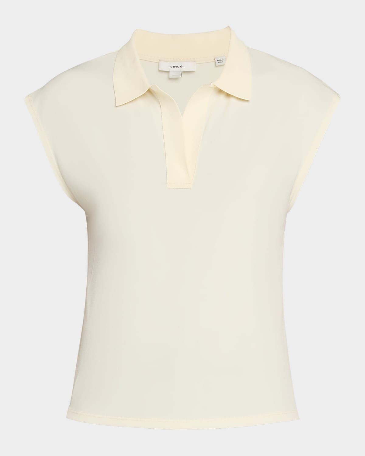 Cap-Sleeve Polo Top