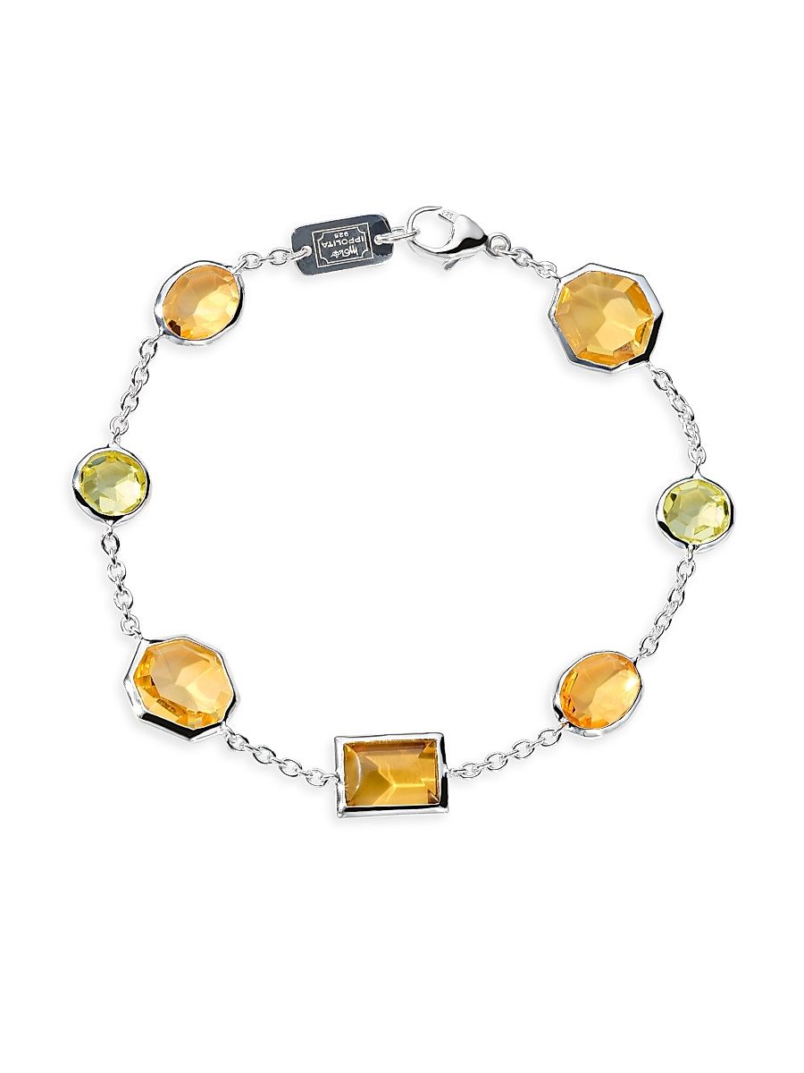 Women's Rock Candy Mixed-Cut Sterling Silver & Multi-Stone Station Bracelet - Girasole - Size 7.5