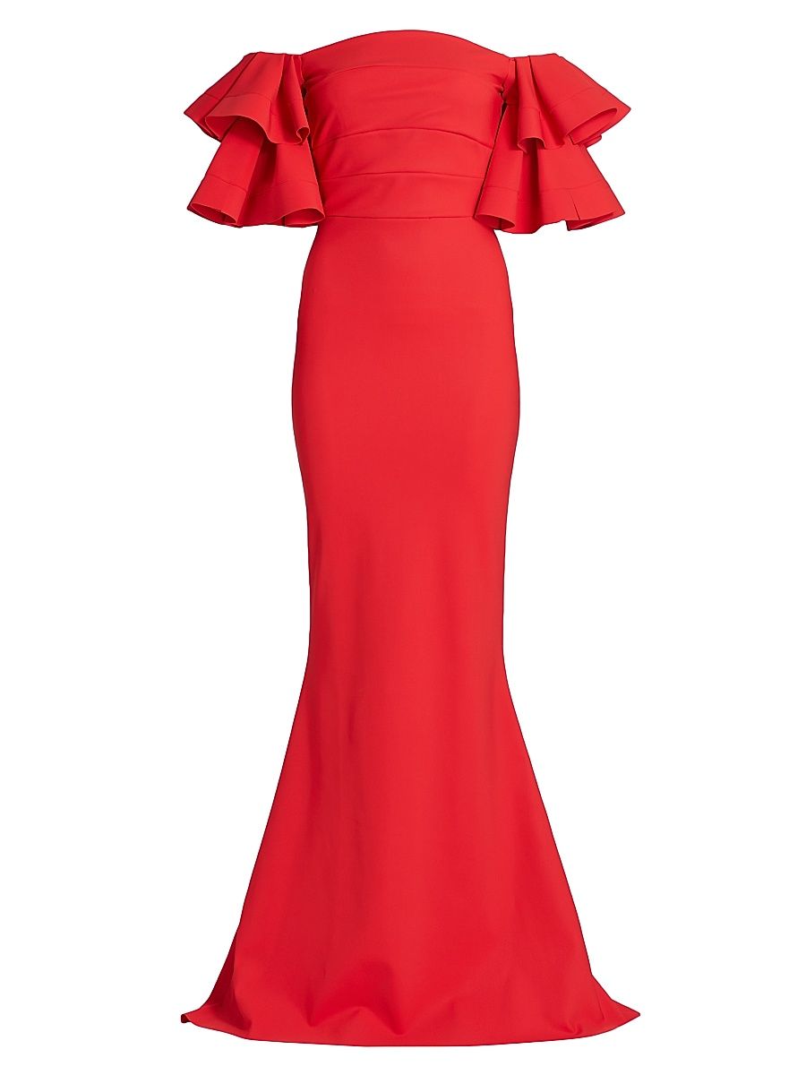 Chiara Boni La Petite Robe Women's Parvati Off-The-Shoulder Gown - Passion - Size 18
