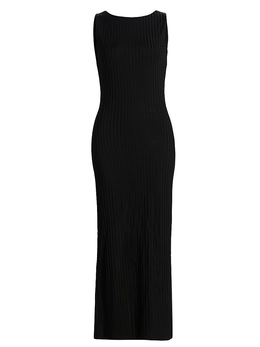 Women's Natalia Boatneck Midi-Dress - Black - Size Large