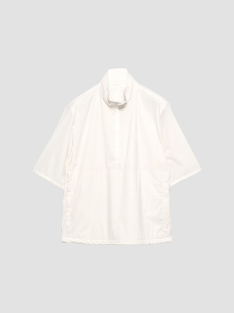 Men's Short-Sleeved Re-Nylon Blouson Jacket - Beige Khaki - Size Small