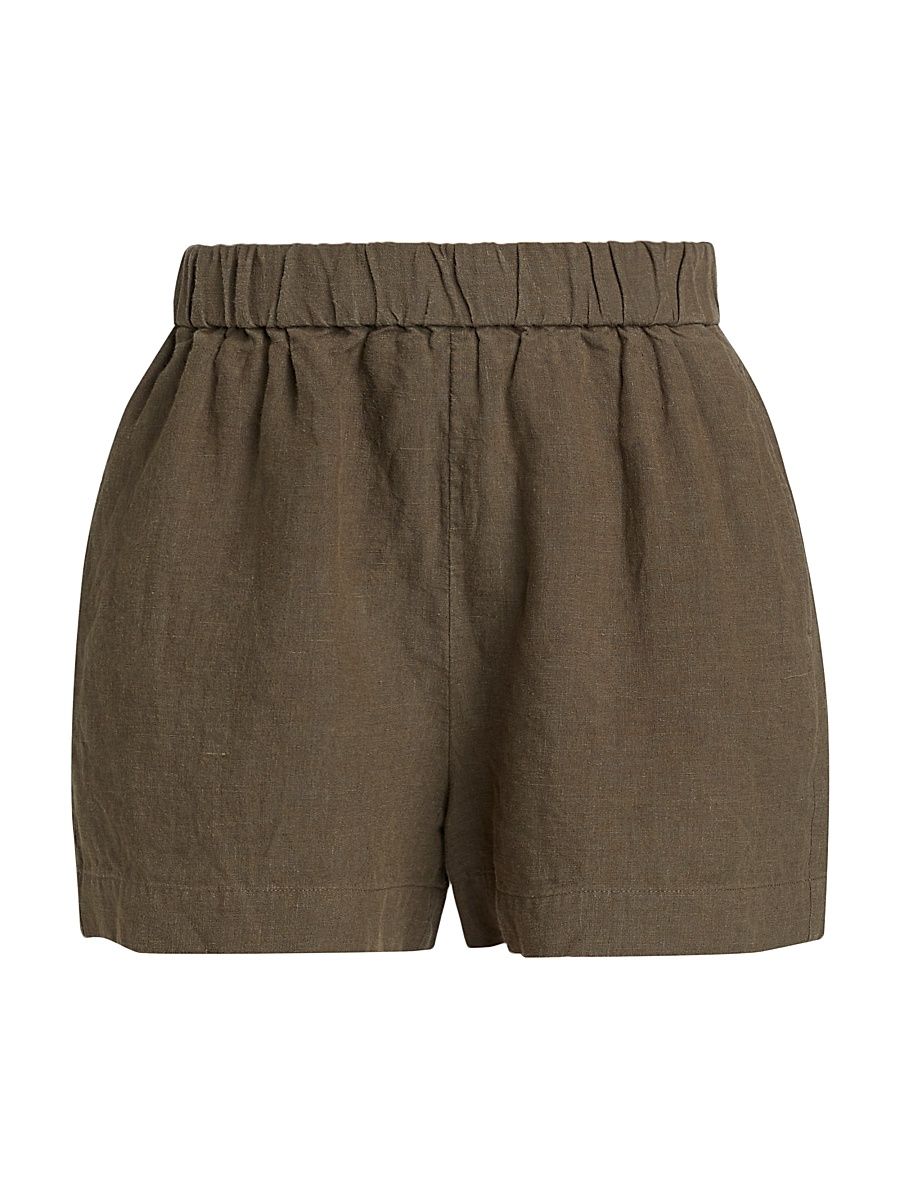 Women's Logan Linen Shorts - Dark Moss - Size Large