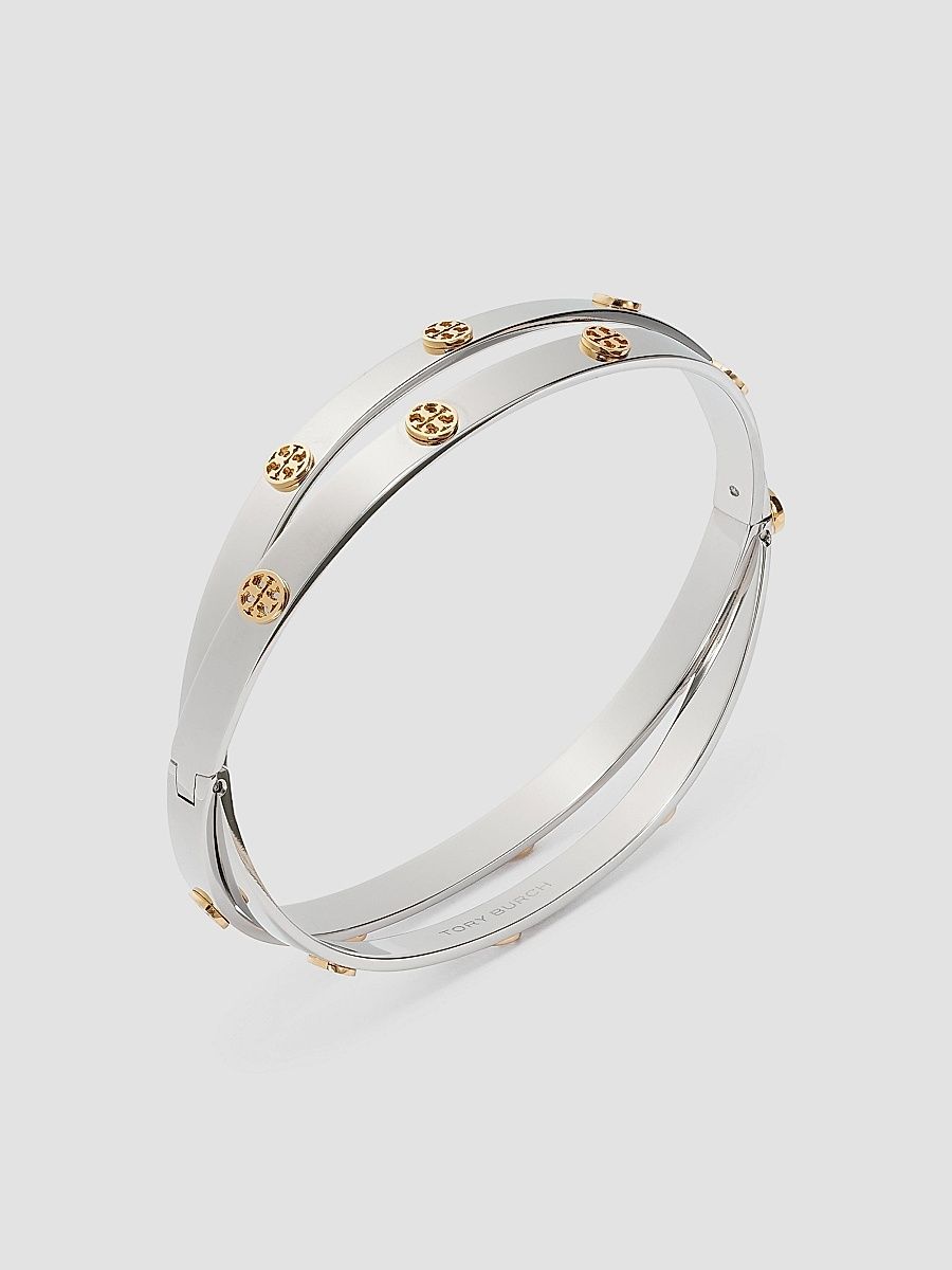 Tory Burch Women's Icon Logo Double Bracelet - Tory Gold Tory Silver