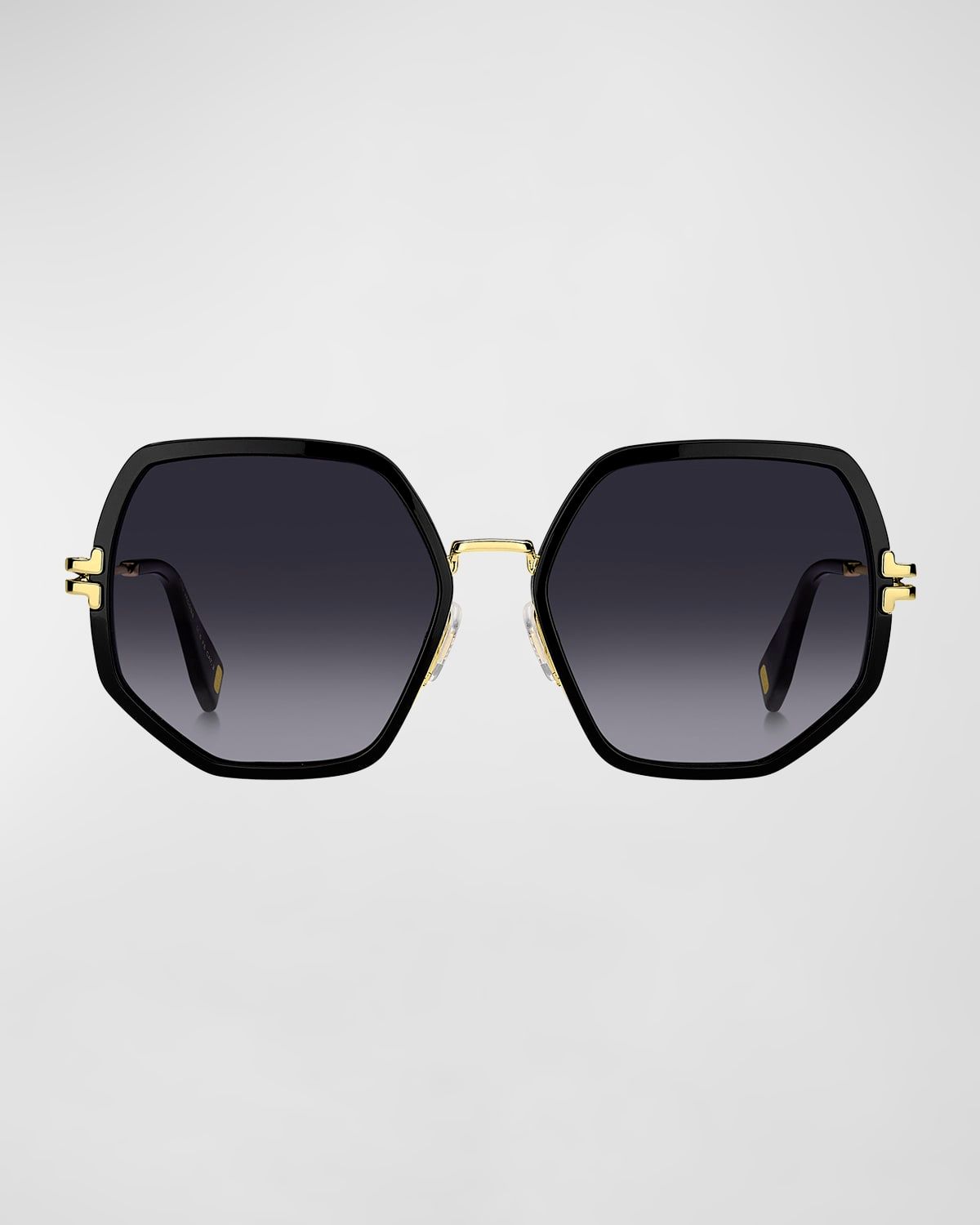 Geometric Metal & Acetate Square Sunglasses