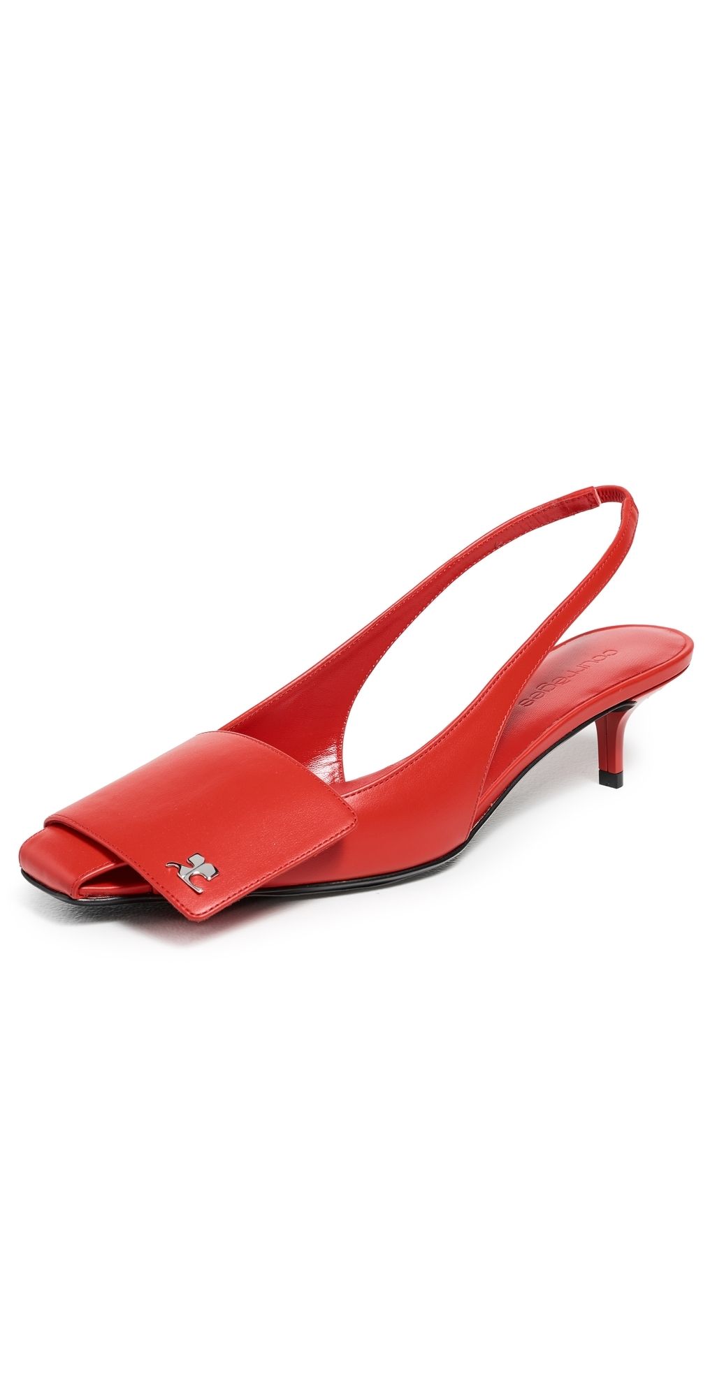 Courrèges Fold Kitten Slingbacks Bright Red 36