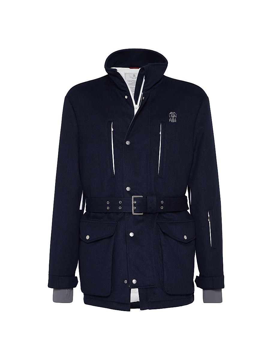 Men's Flannel Mountain Safari Jacket with Thermore Padding - Blue - Size XXL