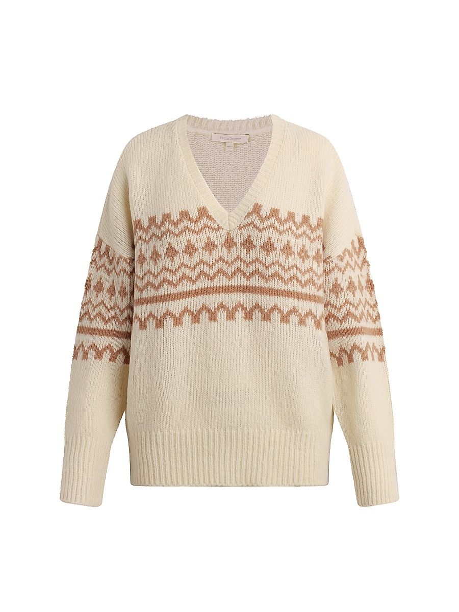 Women's Winter William Sweater - Ivory Fair Isle - Size Small