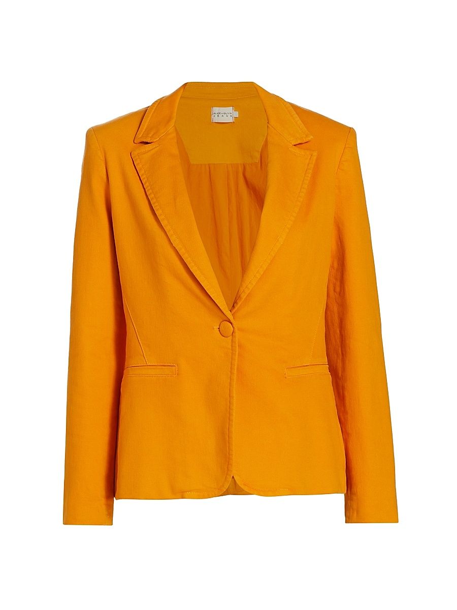 Women's Macey Notch Lapel Blazer - Tangerine - Size 4