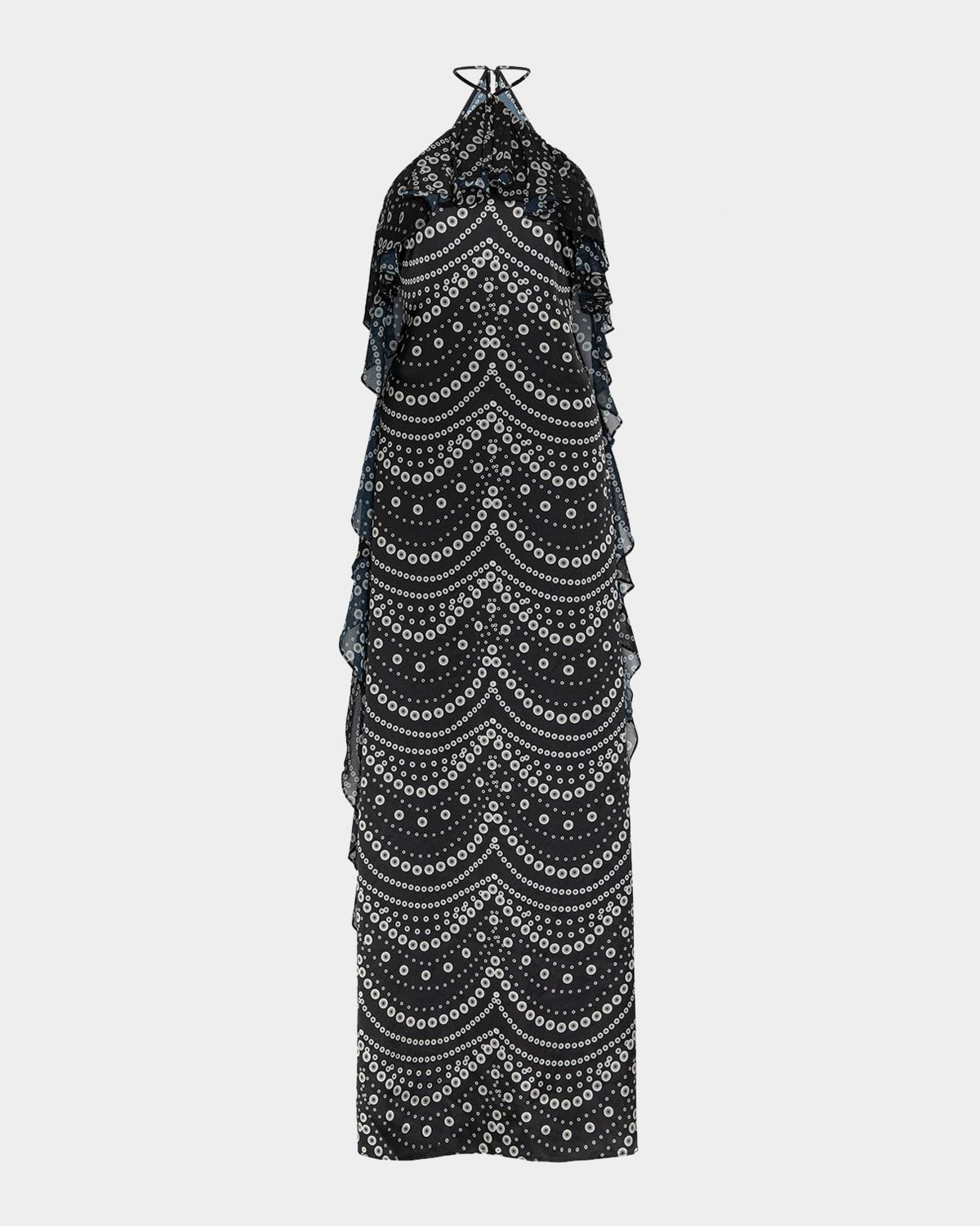 Stranded Pearls Lupita Halter Maxi Dress