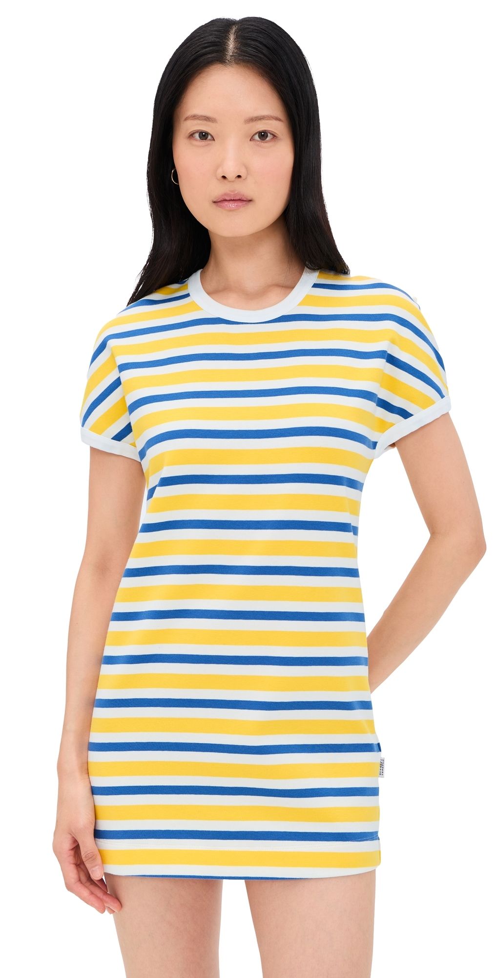 MM6 Maison Margiela Mini T-Shirt Dress Yellow/Blue/Off White XS