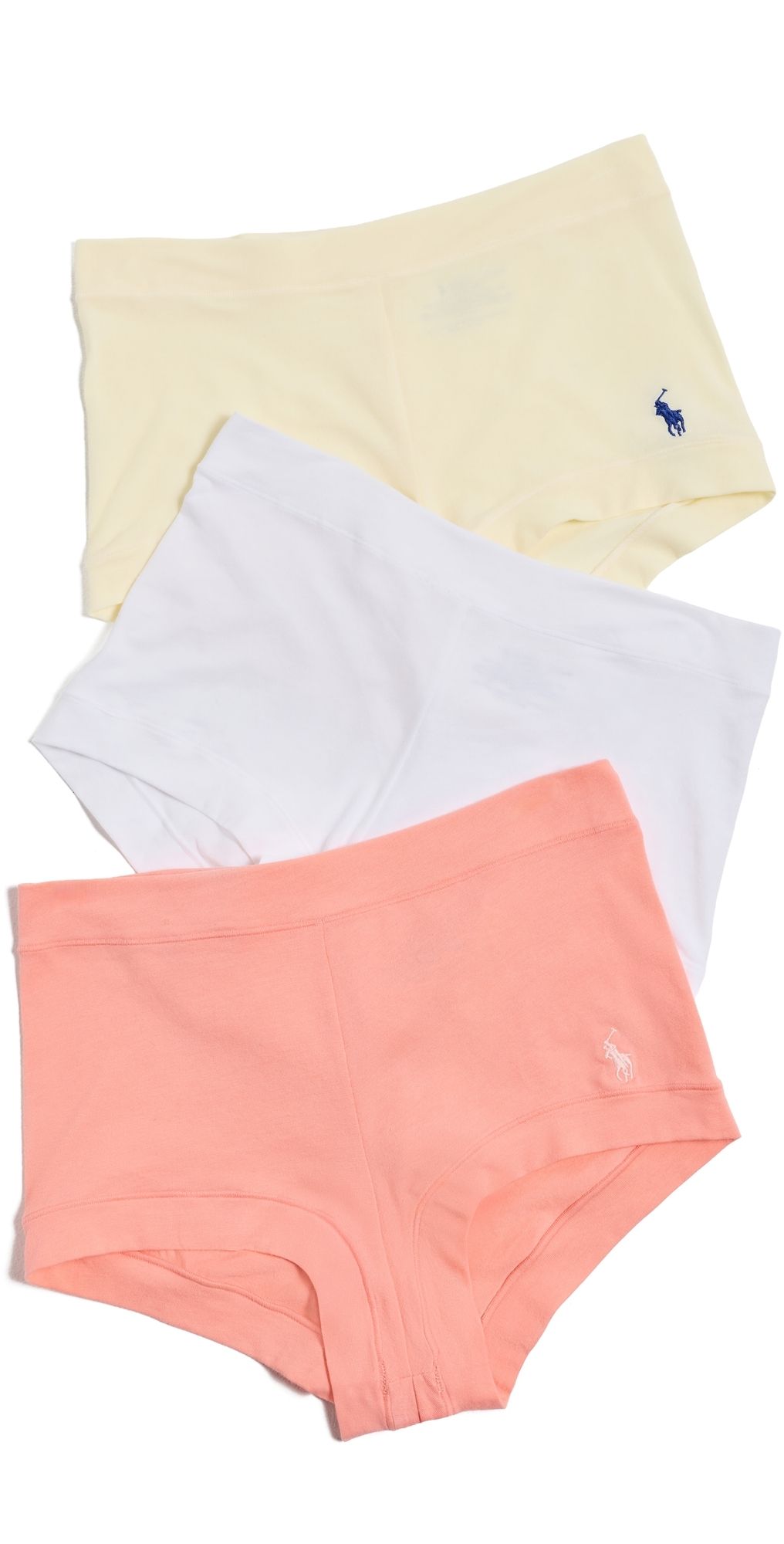 Polo Ralph Lauren Club Cotton Girl Shorts Panties 3 Pack White Cloud/Yellow/Citrine L