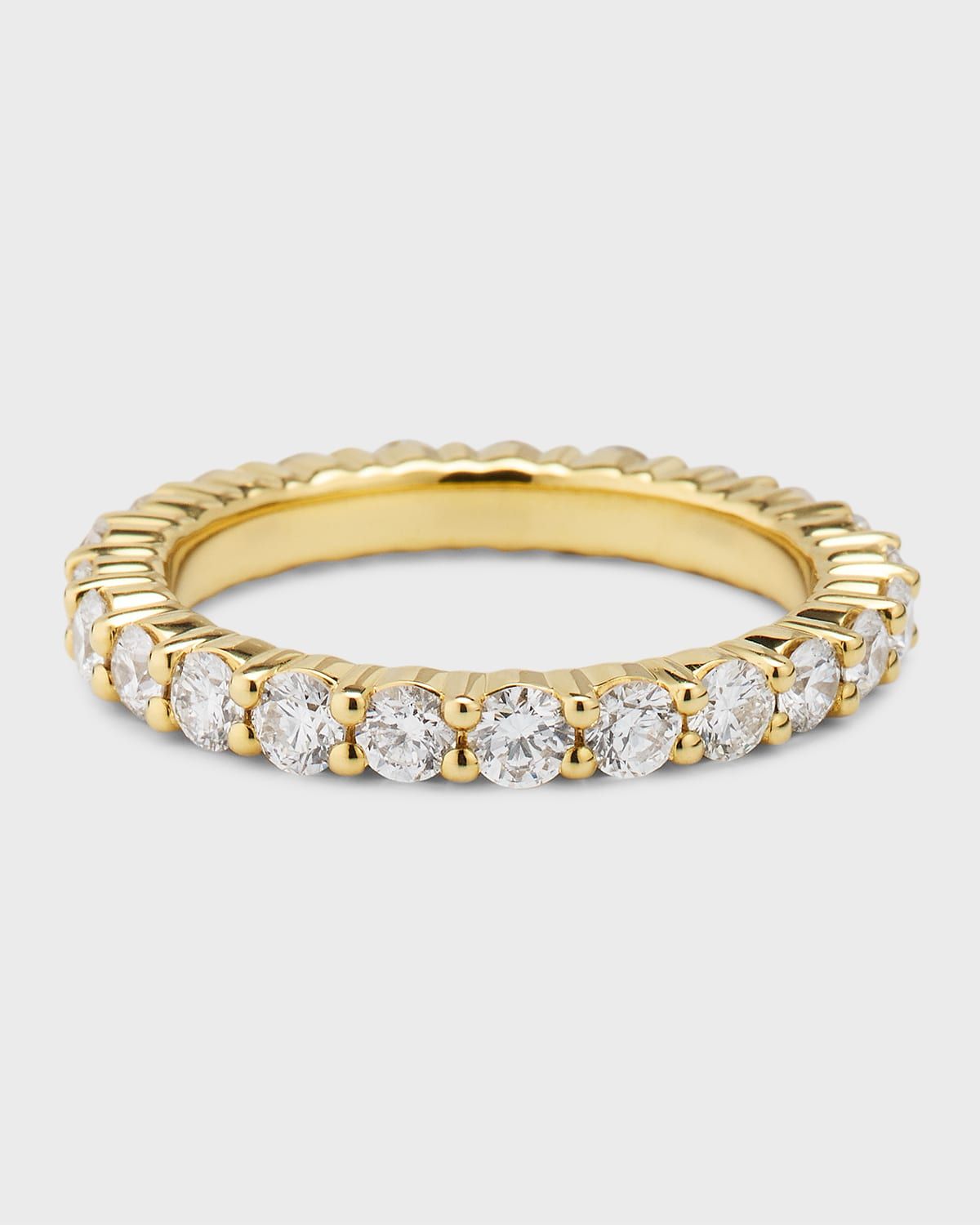 Lab Grown Diamond 18K Yellow Gold Eternity Band, Size 6, 1.5tcw