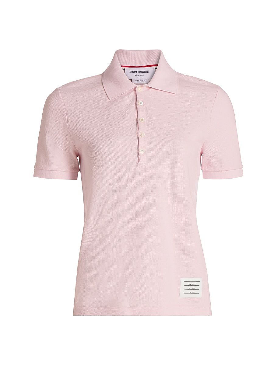 Women's Pique Cotton Polo Shirt - Pink - Size 10