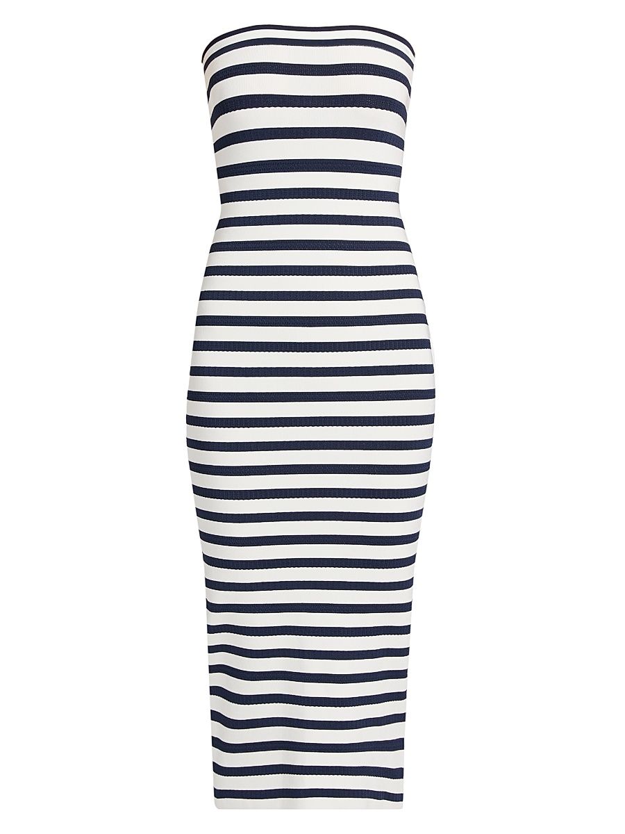 Women's Gwynne Striped Strapless Midi-Dress - Sailor Night - Size XL