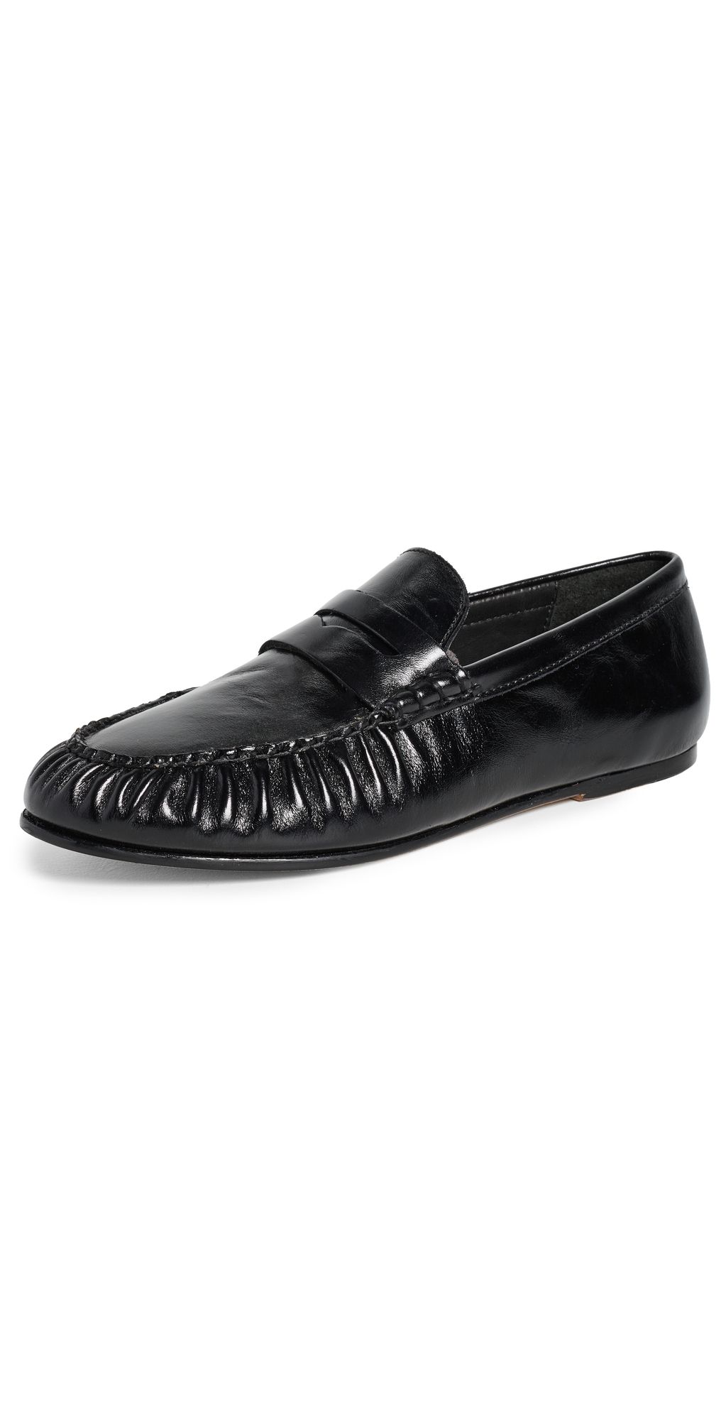 Freda Salvador Sydney Flats Black Crinkle Calf 6.5