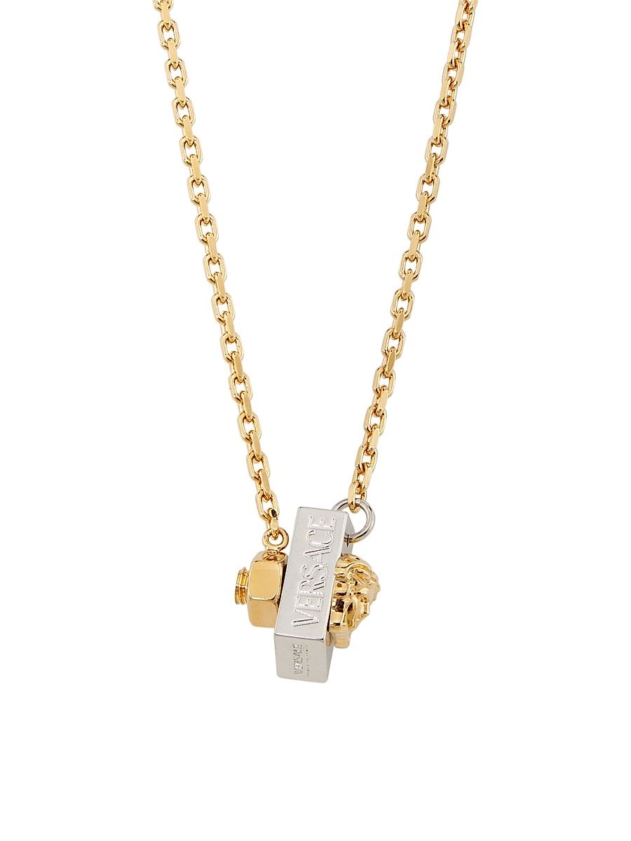 Men's Mixed Media Medusa Necklace - Versace Gold Palladium