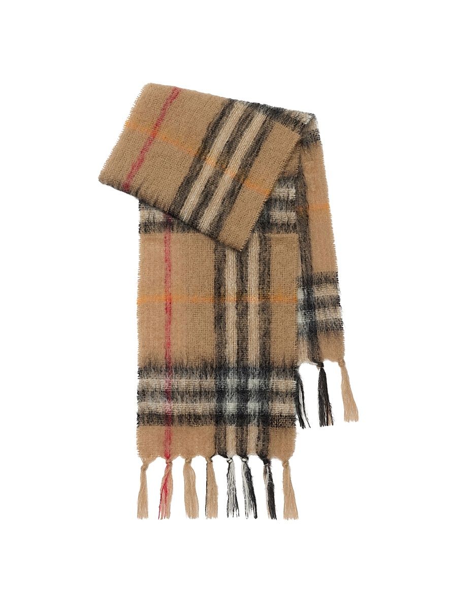 Women's Check Mohair-Blend Scarf - Sand