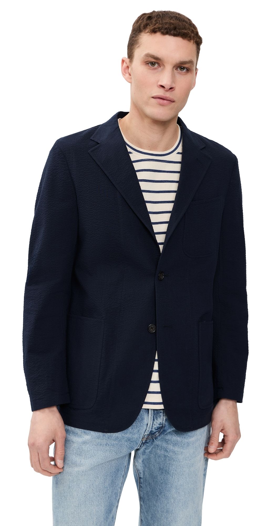Gitman Vintage Seersucker Blazer Navy M