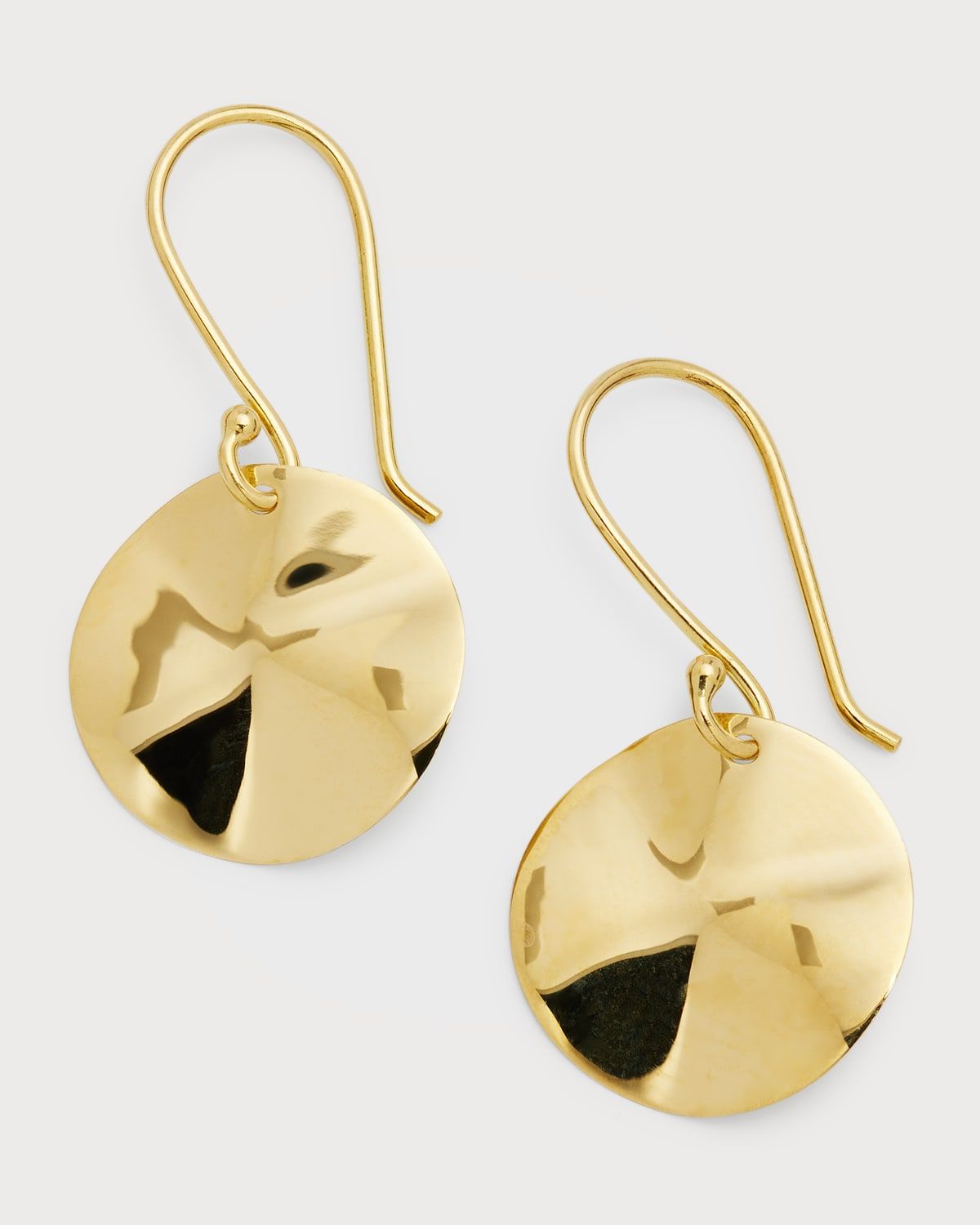 Mini Wavy Disc Earrings in 18K Gold