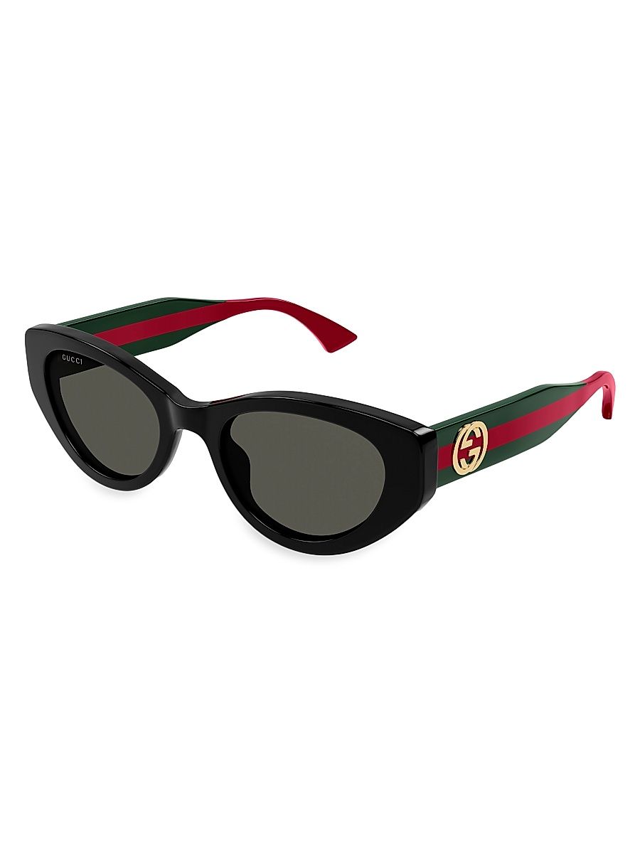 Women's New Pop Web 52MM Cat-Eye Sunglasses - Red Green Black