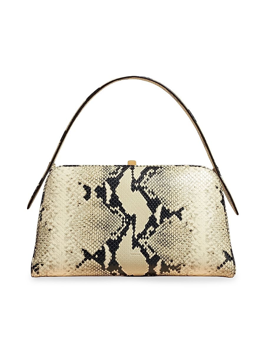 Women's Cate Snake Leather Top Handle Bag - Natural