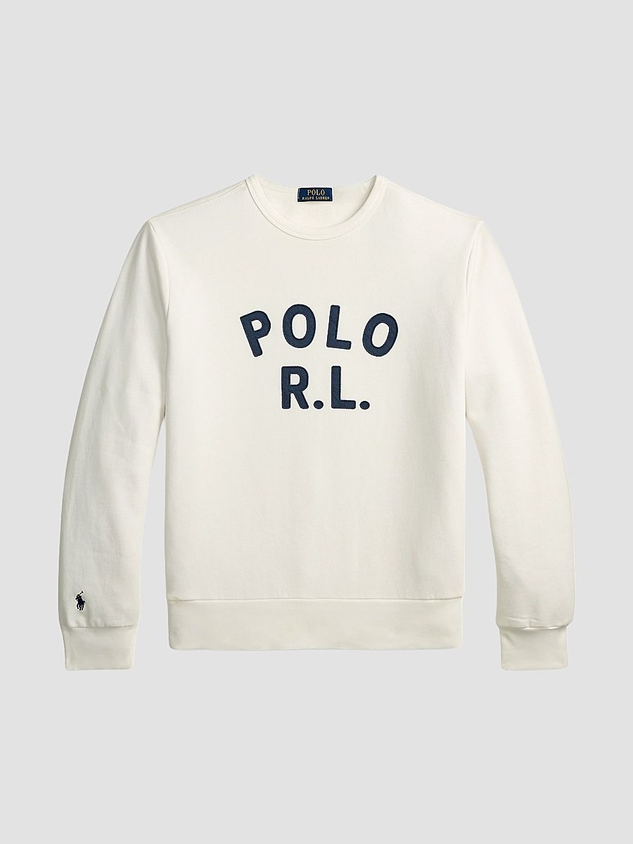Men's Logo Cotton-Blend Crewneck Sweatshirt - White - Size Large