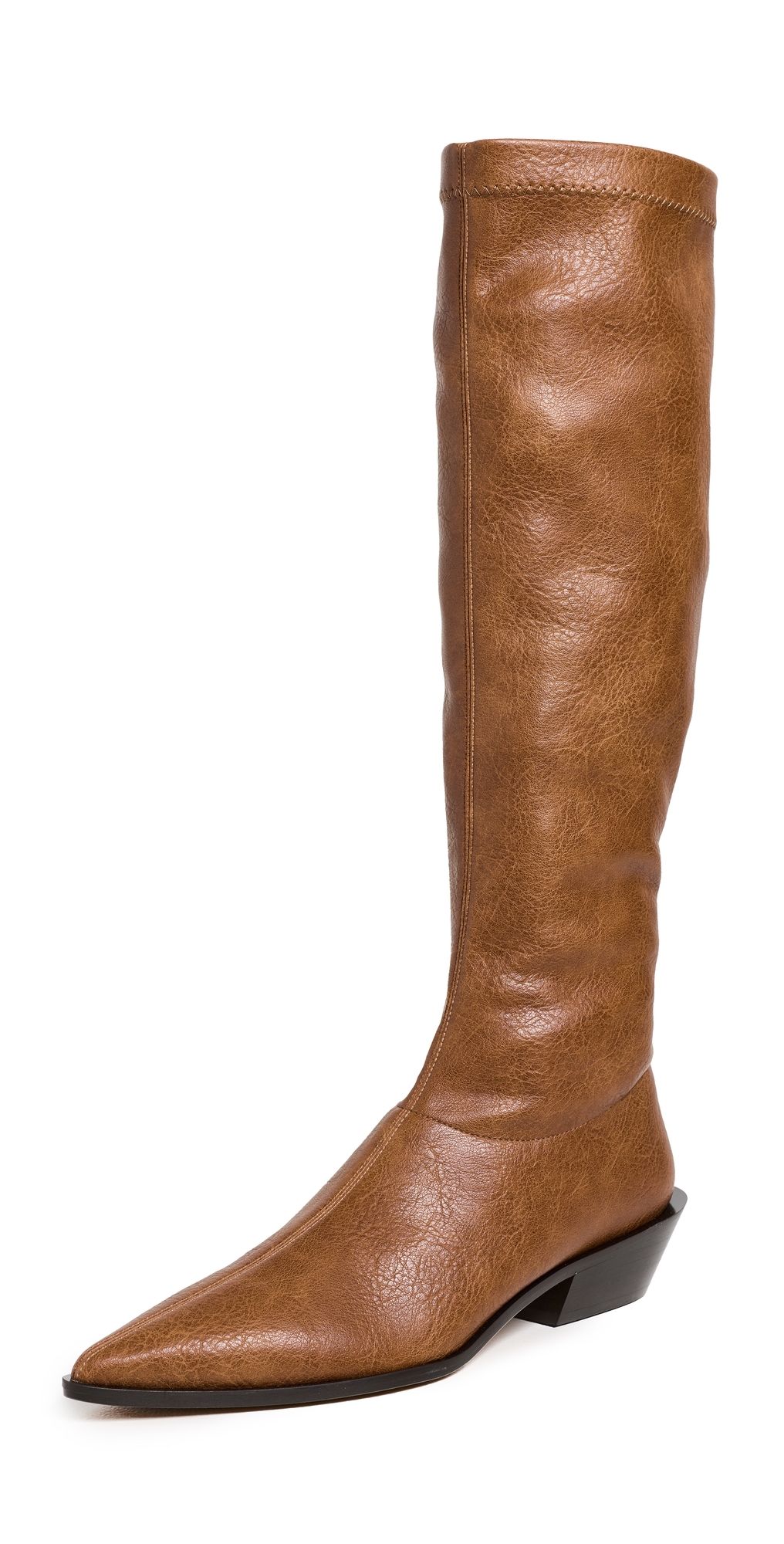 Tibi Bronson Faux Leather Boots Cognac 38