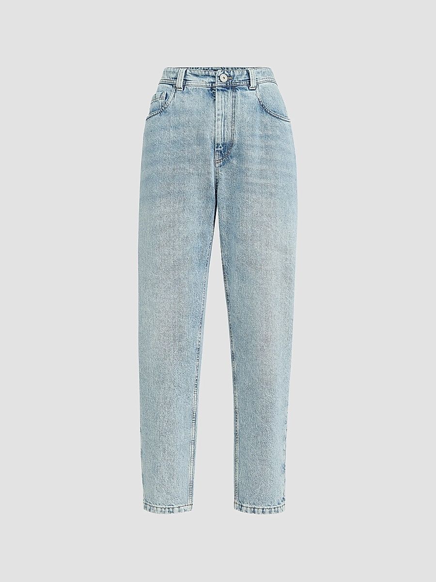 Brunello Cucinelli Women's Authentic Denim Baggy Tapered Jeans - Light Denim - Size 14