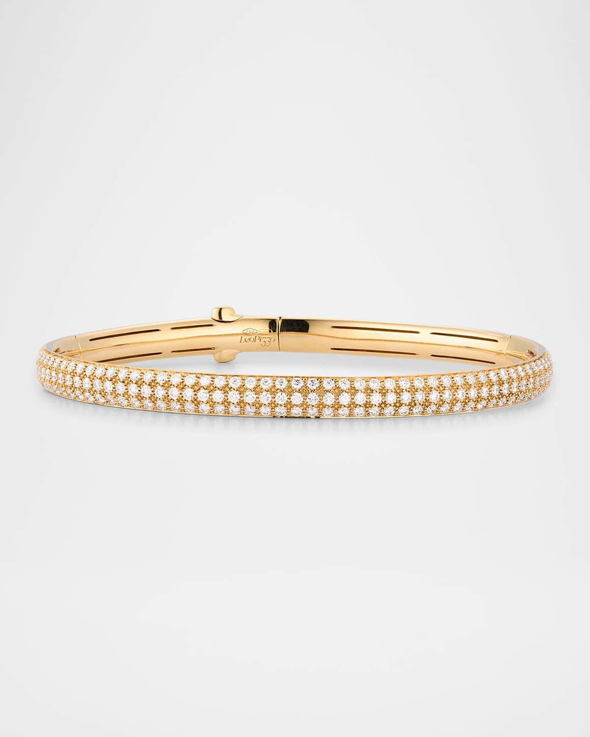 18K Yellow Gold Thin Pavé Diamond Bangle