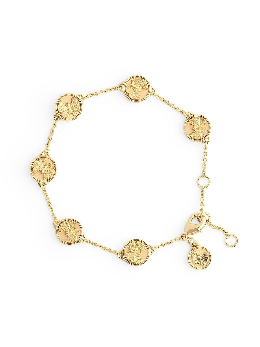 Women's 18K Gold-Plated Butterfly Coin Bracelet - Gold