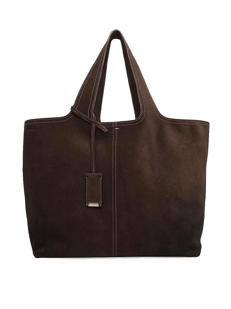 Women's Chapelier Large Leather Tote Bag - Dark Brown
