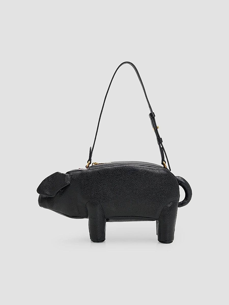 Thom Browne Women's Baby Pig Pebble Grain Leather Bag - Black