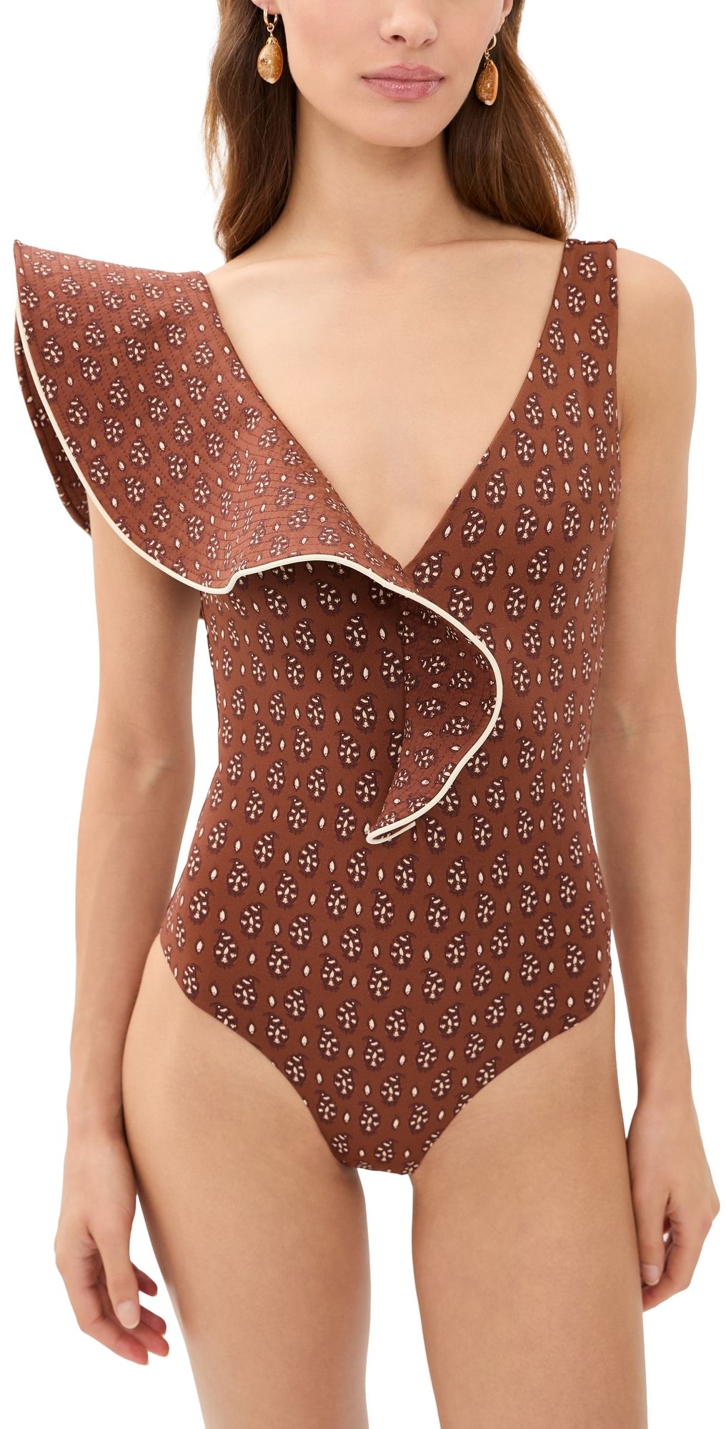 Johanna Ortiz Boleros One-Piece Swim Suit Brown L