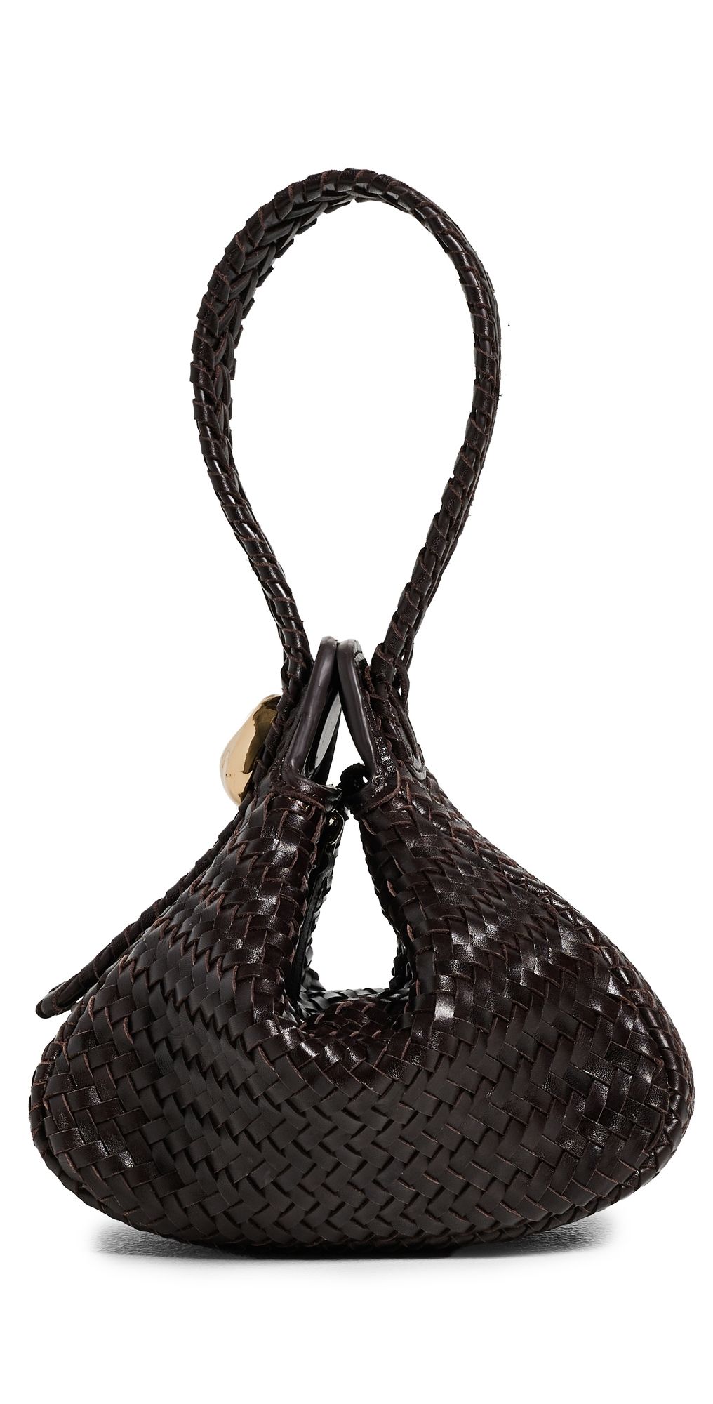 Madewell The Sculpted Metal Wristlet Bag Coffee Bean One Size