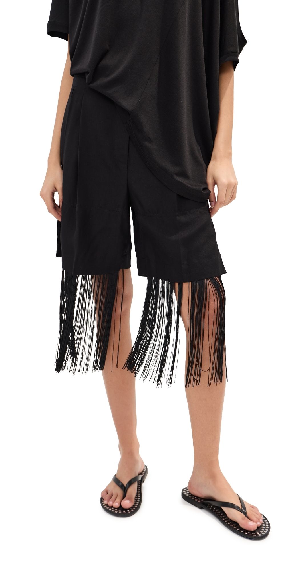 FRENKEN Crag Fringed Short Pants Black 40