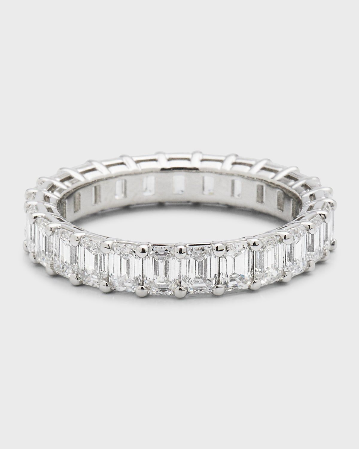 Platinum Emerald-Cut FG/VS Diamond Eternity Band, Size 6.75, 3.62tcw