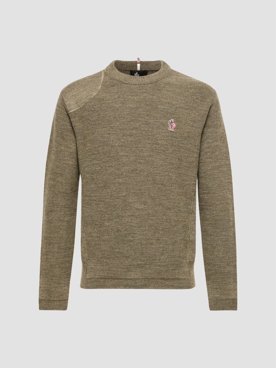 Moncler Grenoble Men's Sweater in Wool - Olive Green - Size XXXL