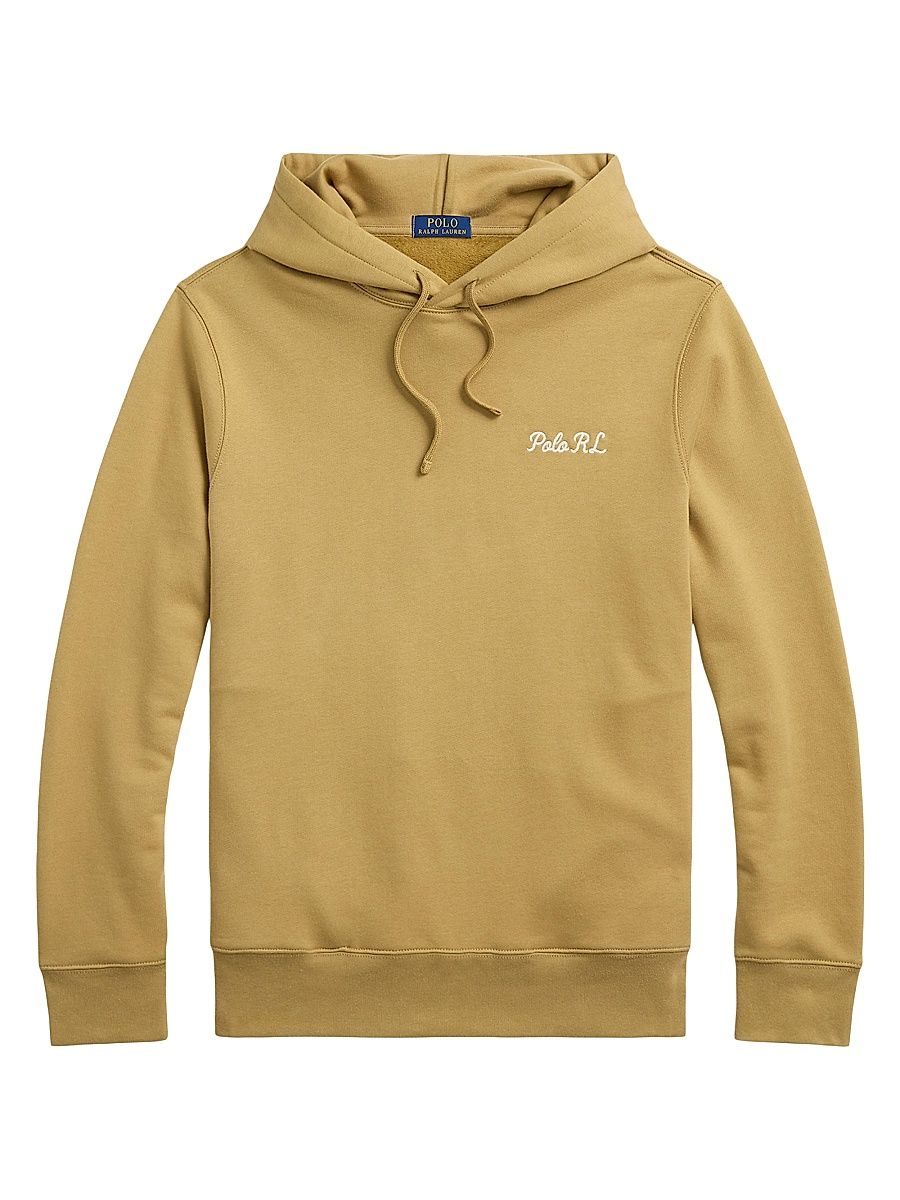 Men's Polo Bear Fleece Hoodie - Camel Explorer Bear - Size XL