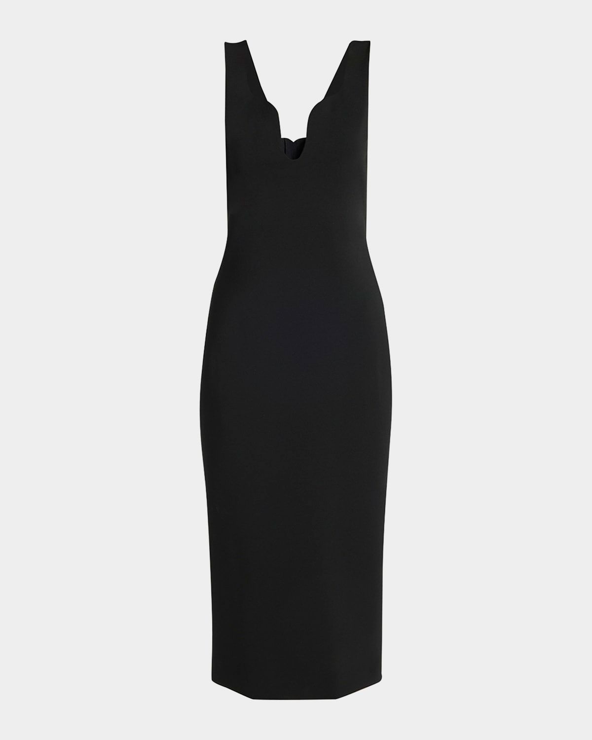 Stretch Jersey Body-Con Midi Dress
