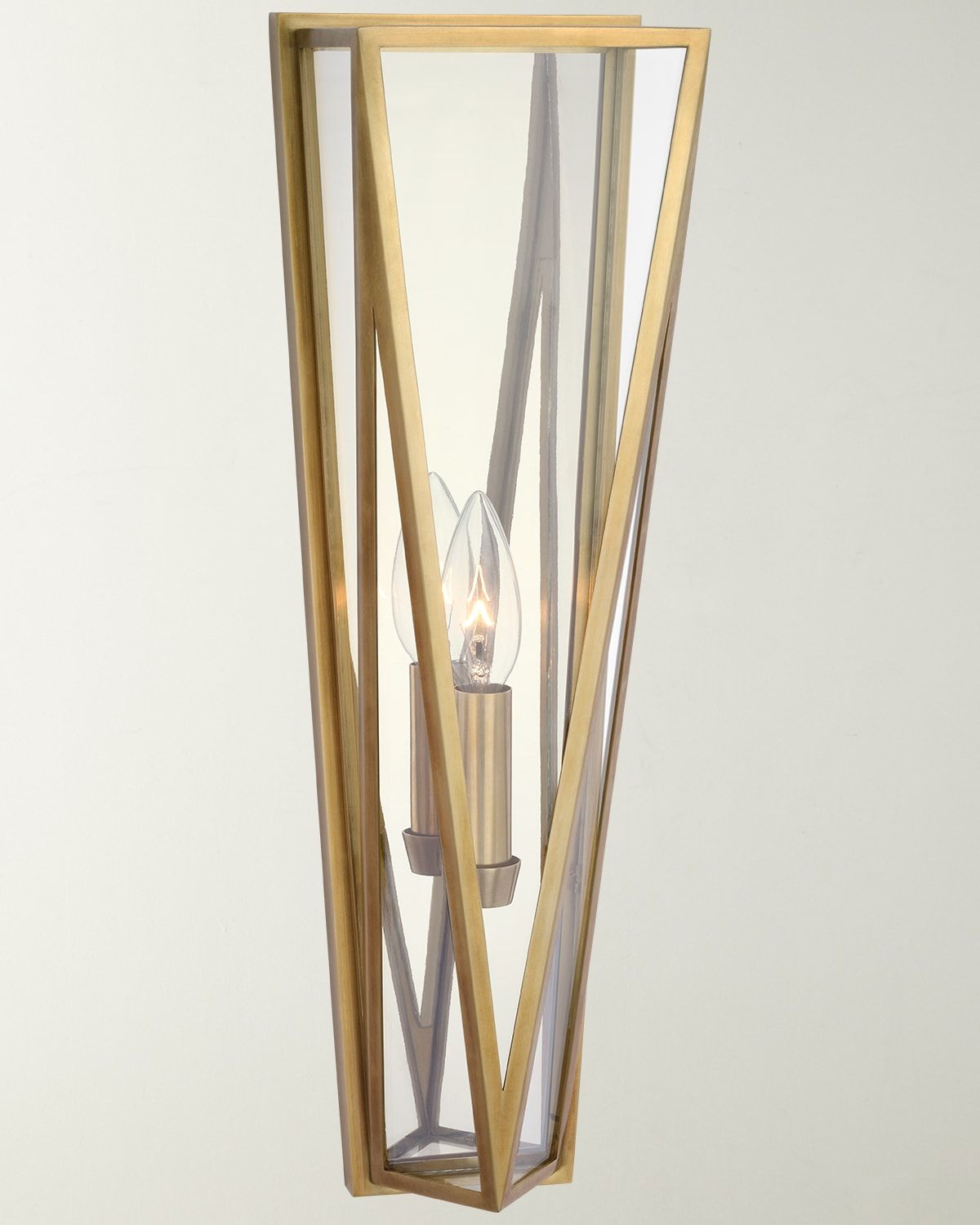 Lorino Medium Sconce In Bronze With Clear Glass By Julie Neill