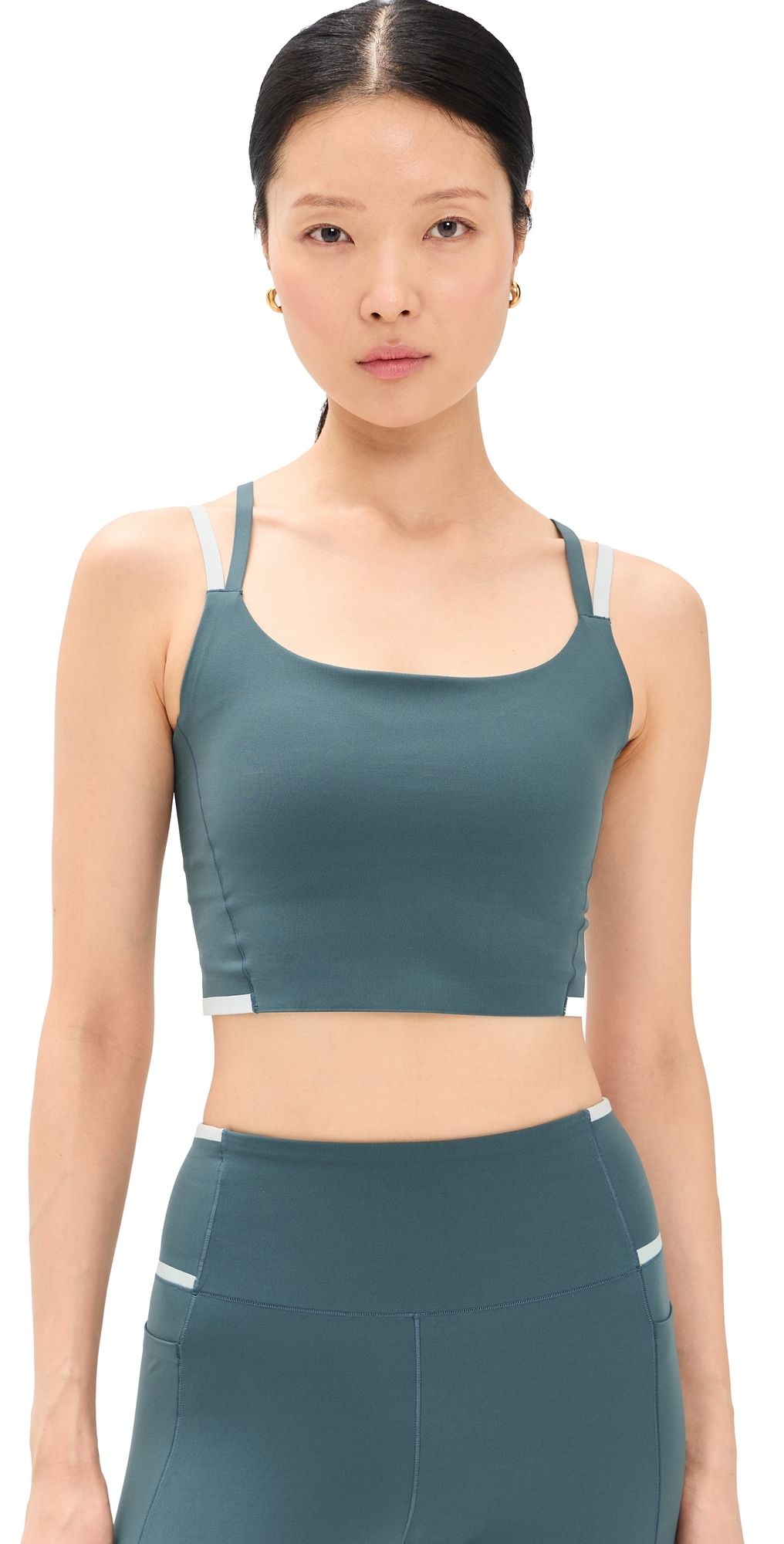 Rhone Instinct Contrast Longline Bra Blue Granite XS