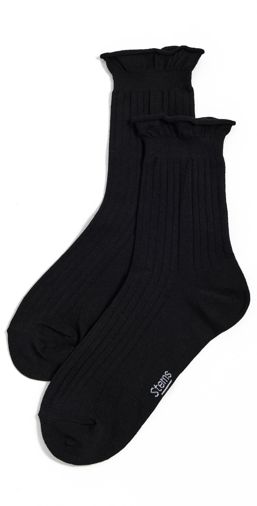 Stems Oona Rolled Top Socks 2 Pack Black One Size