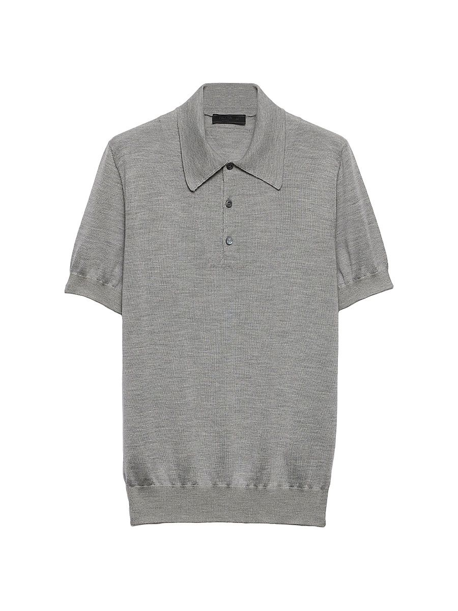 Men's Cashmere and Silk Polo Shirt - Grey - Size 46