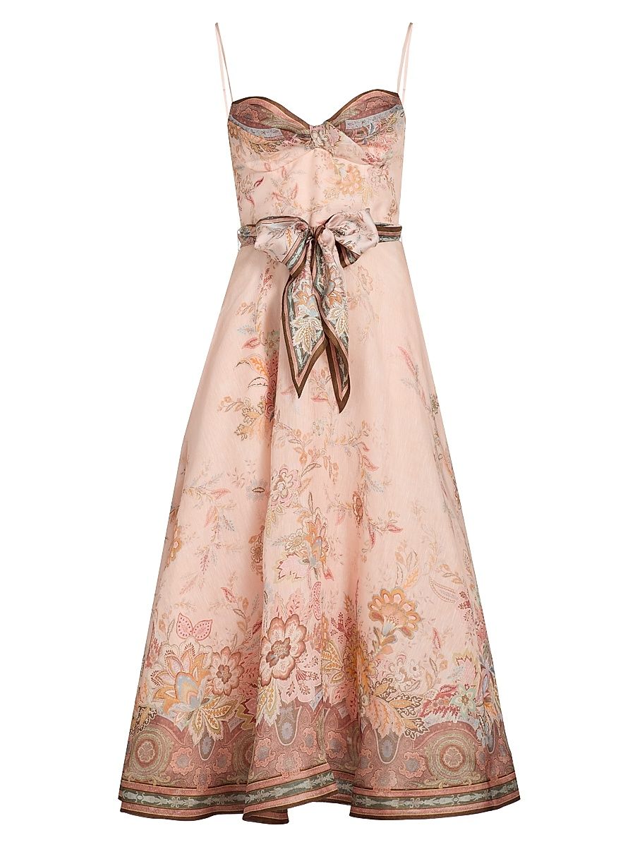 Women's Alchemy Structured Midi-Dress - Pink Paisley - Size 10