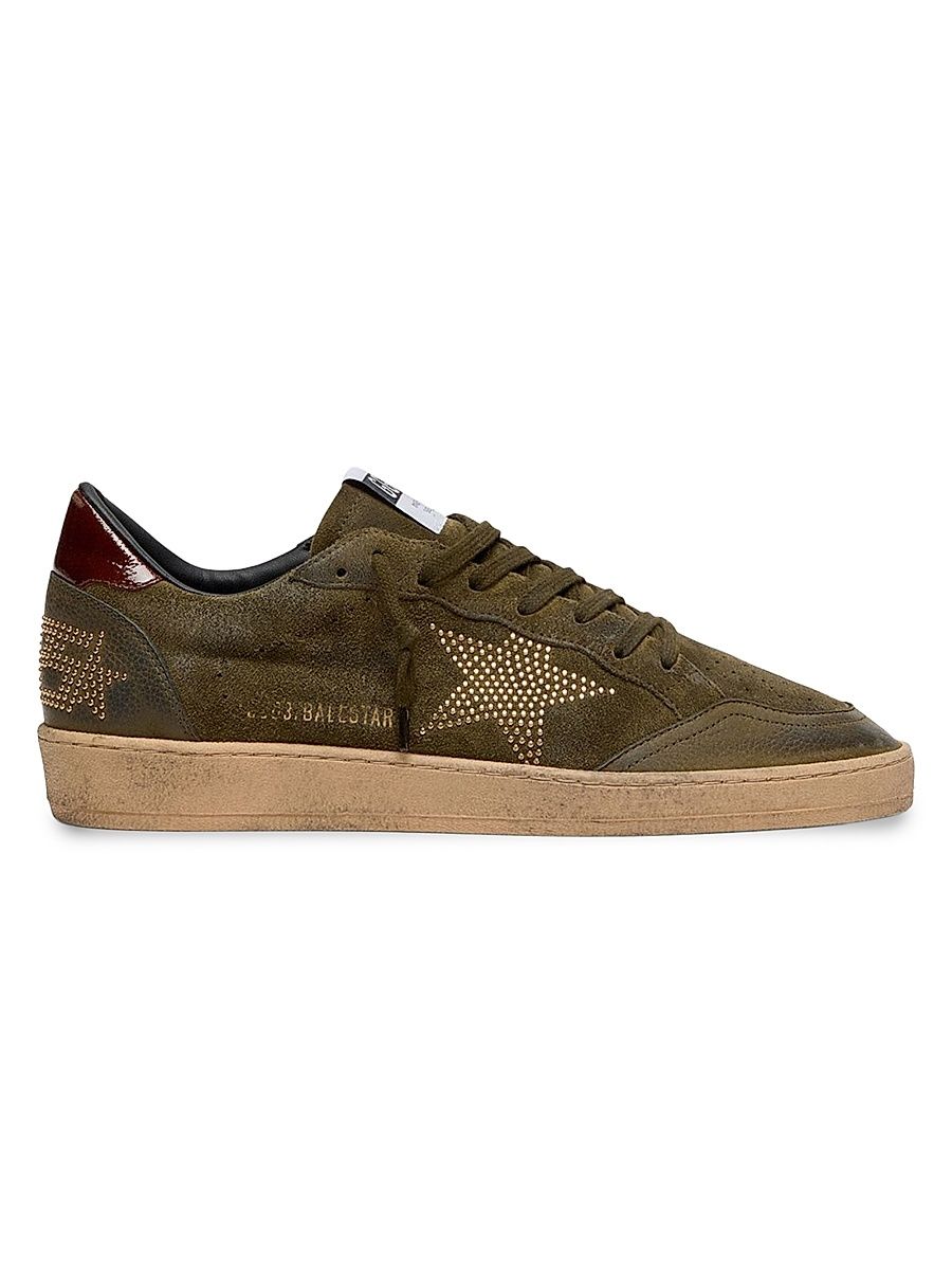 Men's Ballstar Suede Low-Top Sneakers - Olive Night - Size 14