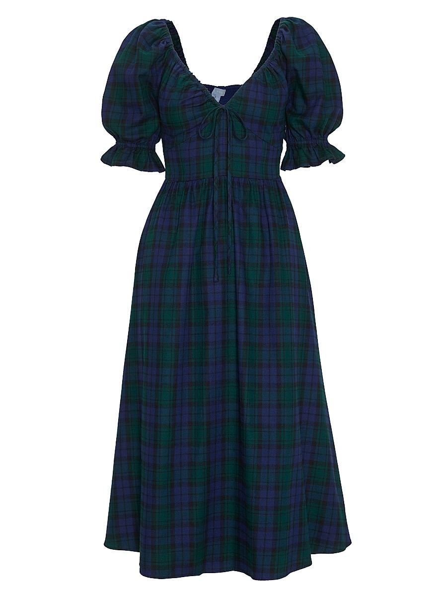 Women's The Ophelia Dress - Blackwatch Tartan - Size Large
