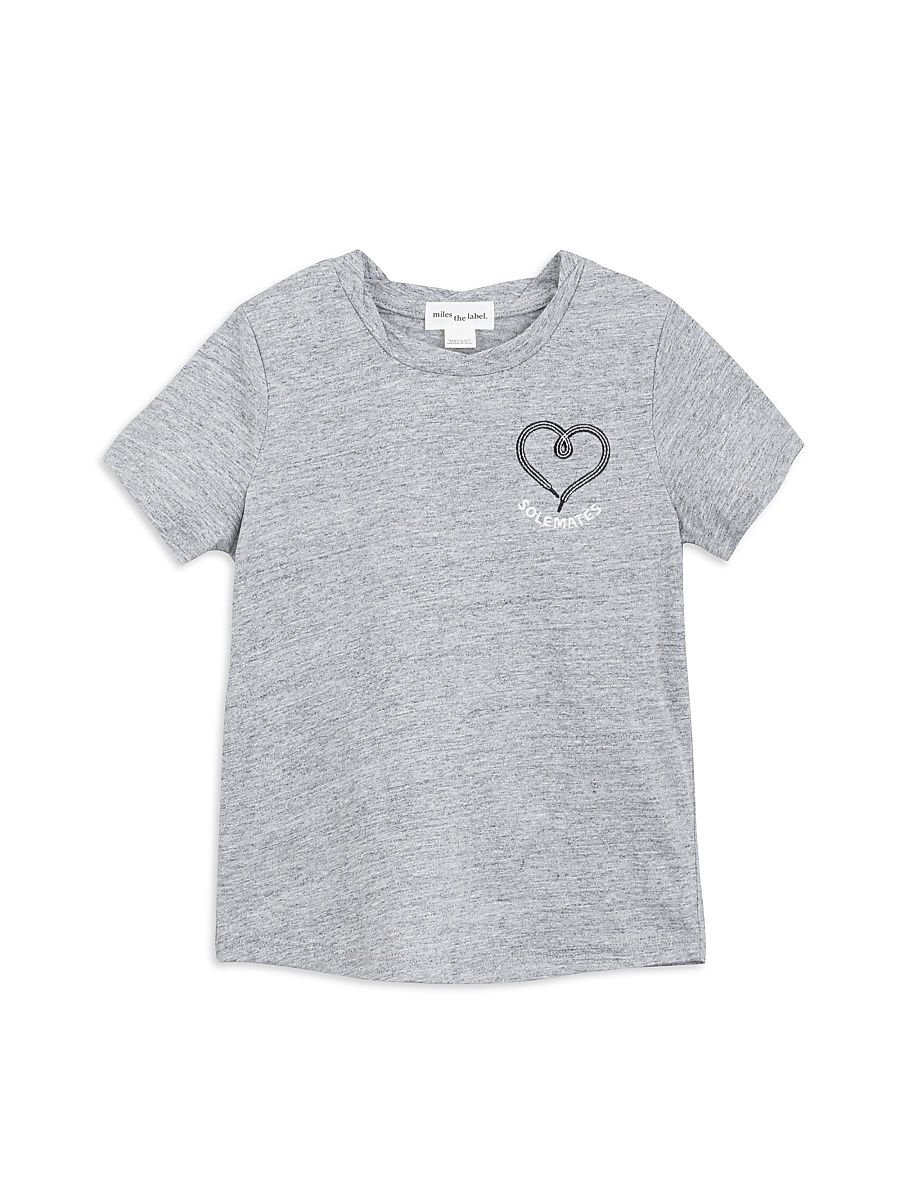 Little Girls Solemates Graphic T-Shirt - Light Heather Grey - Size 6