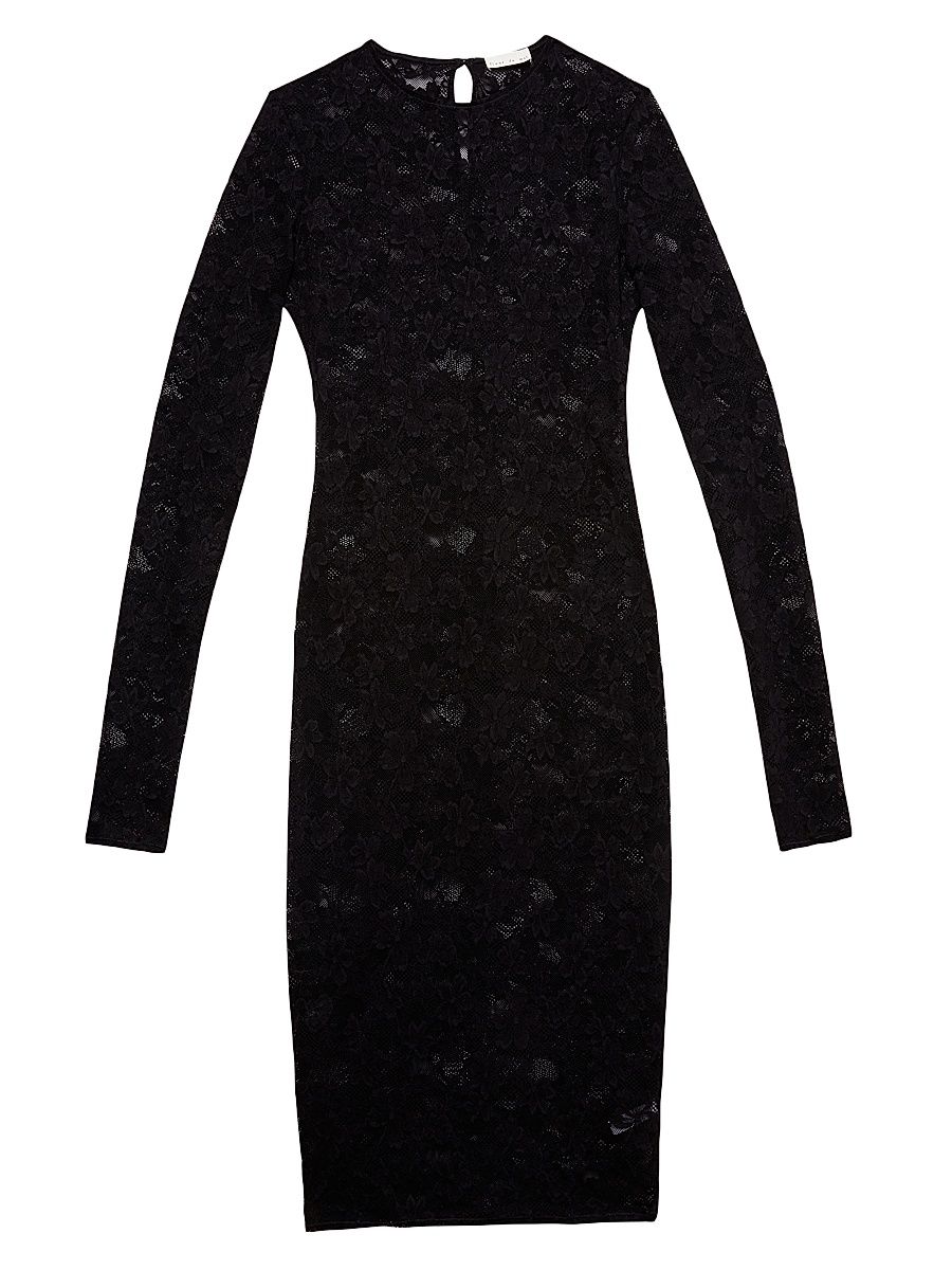 Women's Le Stretch Multifit Lace Midi-Dress - Black - Size XL